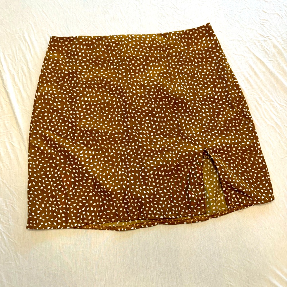 Brown and Cream Mini Skirt